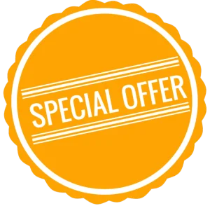 A yellow circular badge with "SPECIAL OFFER" written in white, bold letters across the center.